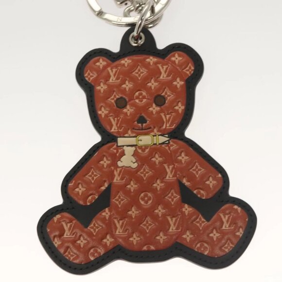 LOUIS VUITTON Porte Cles Teddy Bear Charm Leather Brown - Picture 5 of 8